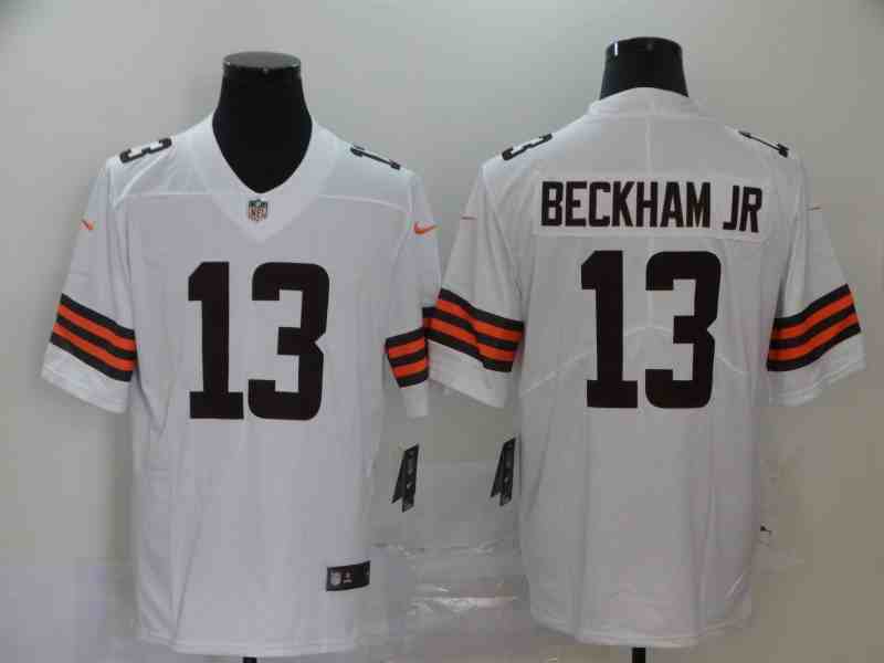 Nike Browns 13 Odell Beckham Jr. White Vapor Untouchable Limited Jersey