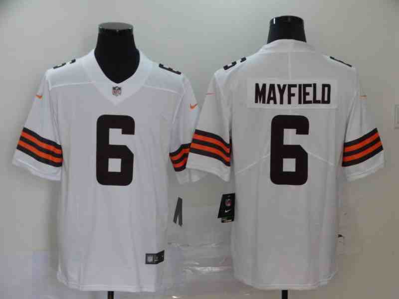 Nike Browns 6 Baker Mayfield WhiteVapor Untouchable Limited Jerseys