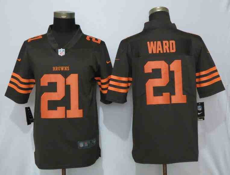 New Nike Cleveland Browns 21 Ward Navy Pick Color Rush Limited Jersey