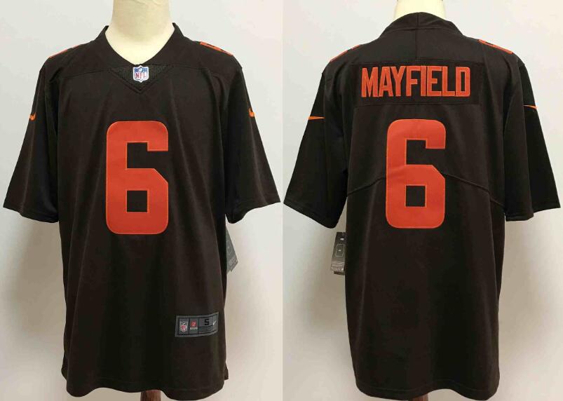 Nike Browns 6 Baker Mayfield Brown Alternate Vapor Untouchable Limited Jerseys
