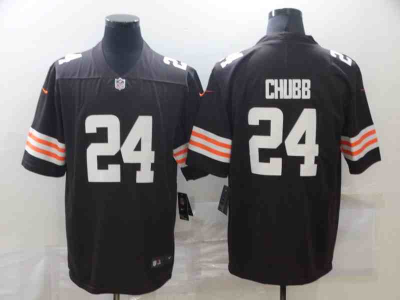 Nike Browns 24 Nick Chubb Brown Vapor Untouchable Limited Jerseys