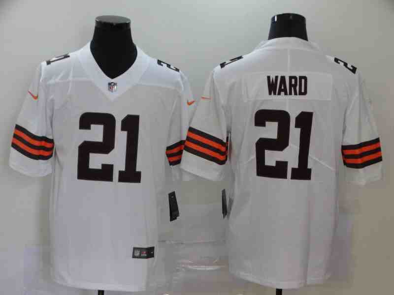 Nike Browns 21 Denzel Ward white Vapor Untouchable Limited Jersey