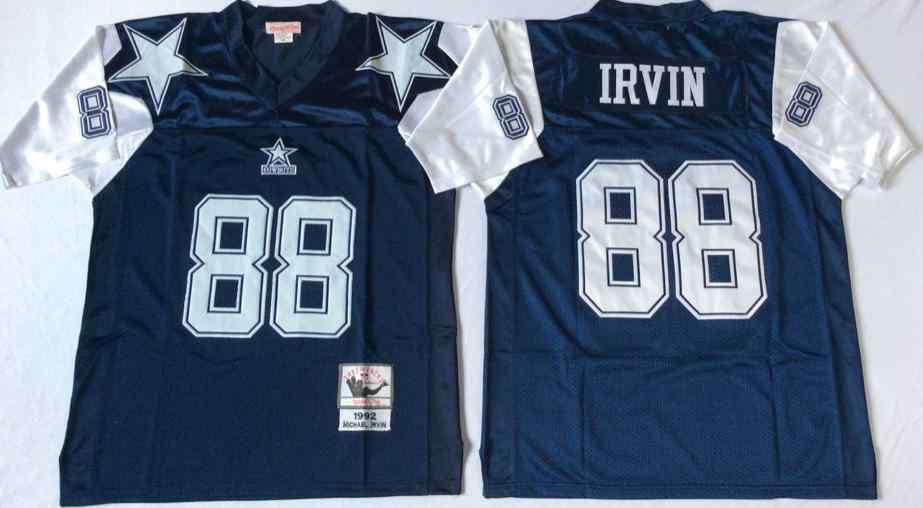 Dallas Cowboys 88 Michael Irvi 1995 Throwback Navy Blue Jersey