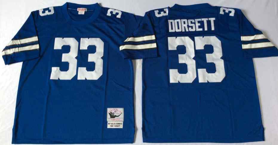 Dallas Cowboys 33 Tony Dorsett 1977 Throwback Blue Jersey