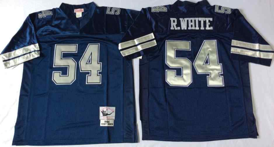 Dallas Cowboys 54 Randy White 1984 Throwback Navy Blue Jersey