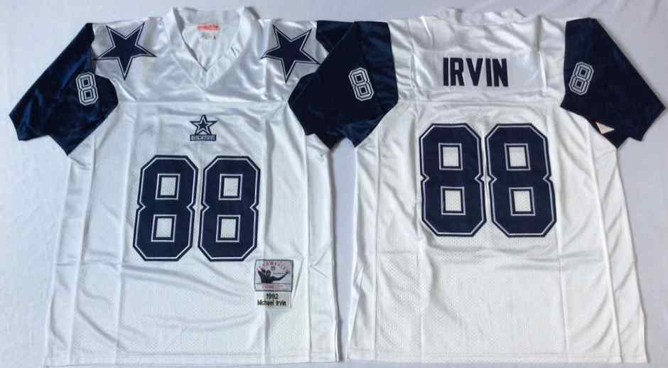 Dallas Cowboys 88 Michael Irvin 1995 Throwback White Jersey