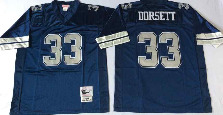 Dallas Cowboys 33 Tony Dorsett 1984 Throwback Navy Blue Jersey