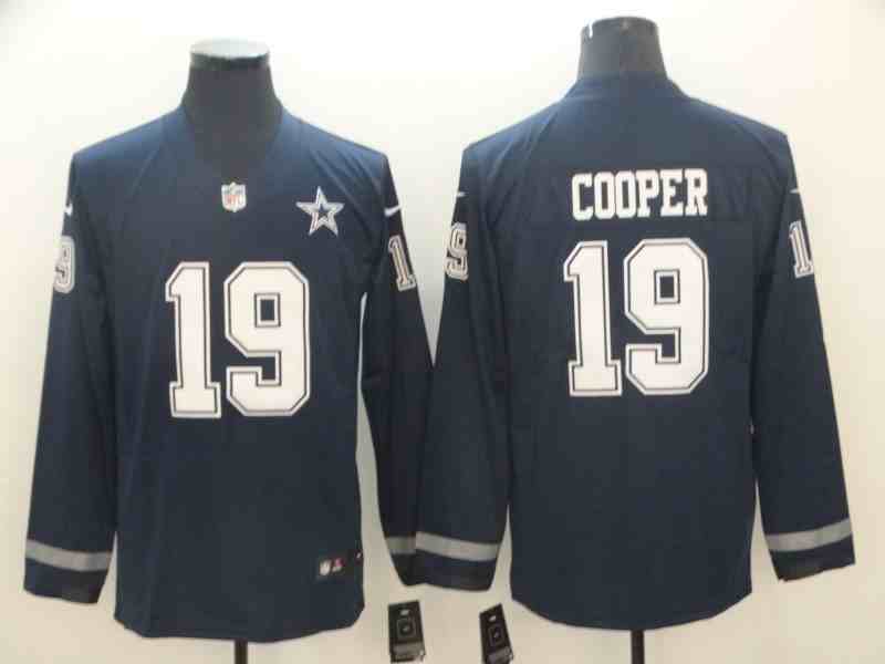 Nike Cowboys 19 Amari Cooper Navy Therma Long Sleeve Jersey