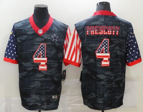 Nike Cowboys 4 Prescott Camo USA Flag Limited Jersey