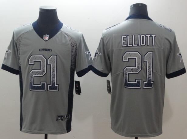 Nike Cowboys 21 Ezekiel Elliott Grey Drift Fashion Limited Jersey