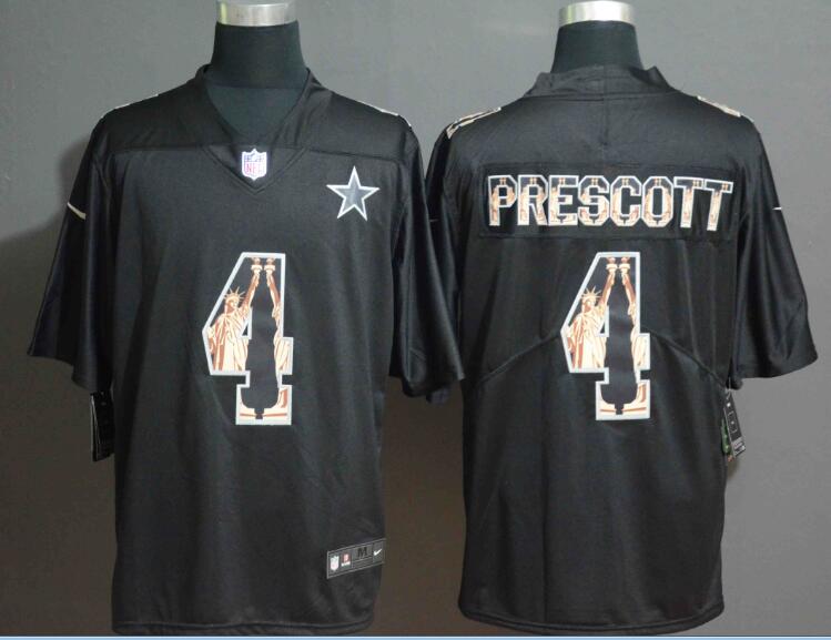 Nike Cowboys 4 Prescott Black Statue of Liberty Limited Jersey