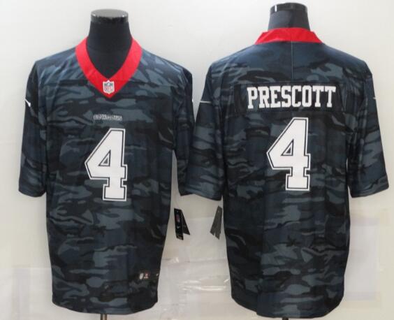 Men Dallas cowboys 4 Prescott Nike Camo Salute to Service Limited NFL Jerseys