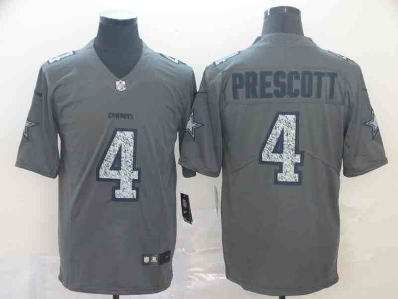 Nike Cowboys 4 Dak Prescott Gray Camo Vapor Untouchable Limited Jerseys