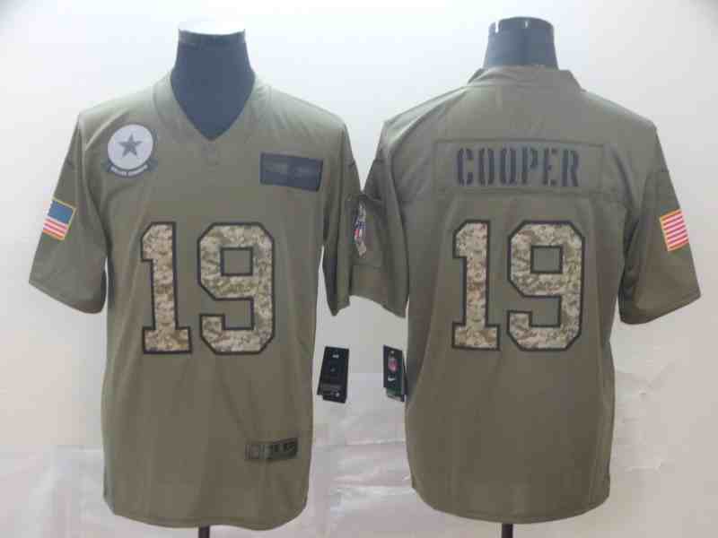 Nike Cowboys 19 Amari Cooper 2019 Olive Camo Salute To Service Limited Jersey