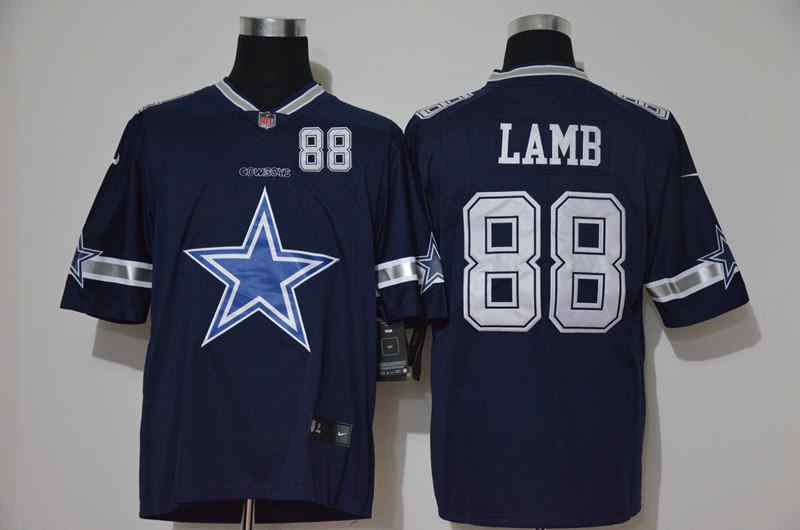 Nike Cowboys 88 Ceedee Lamb Navy Team Big Logo Number Vapor Untouchable Limited Jersey