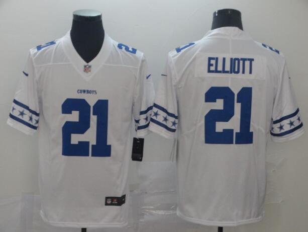 Nike Cowboys 21 Ezekiel Elliott White With Est 1960 Patch Vapor Untouchable Limited Jersey