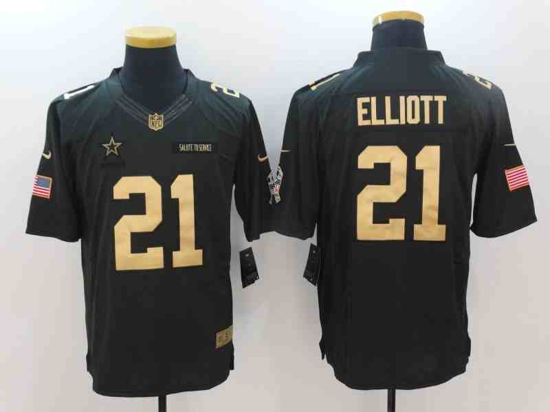 Nike Cowboys 21 Ezekiel Elliott Anthracite Gold Limited Jersey
