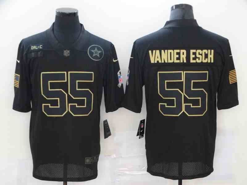 Nike Cowboys 55 Leighton Vander Esch Black 2020 Salute To Service Limited Jersey