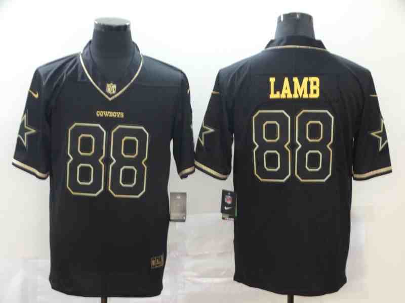 Nike Cowboys 88 Ceedee Lamb Black Gold 2020 NFL Draft First Round Pick Vapor Untouchable Limited Jersey