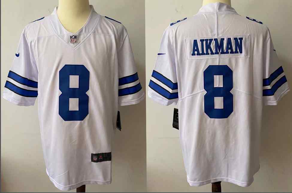 Nike Cowboys 8 Troy Aikman White Vapor Untouchable Limited Jersey