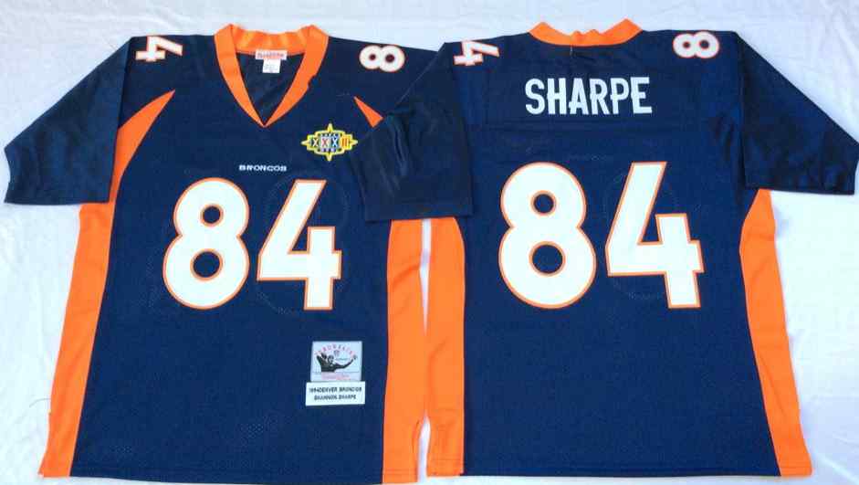 Denver Broncos 84 Shannon Sharpe 1997 Throwback Blue Jersey