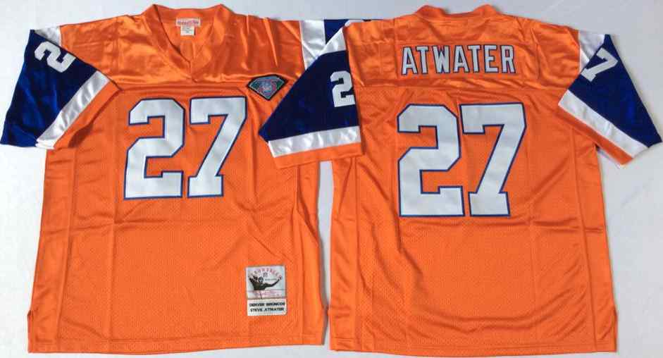 Denver Broncos 27 Steve Atwater 1994 Orange Throwback Jersey