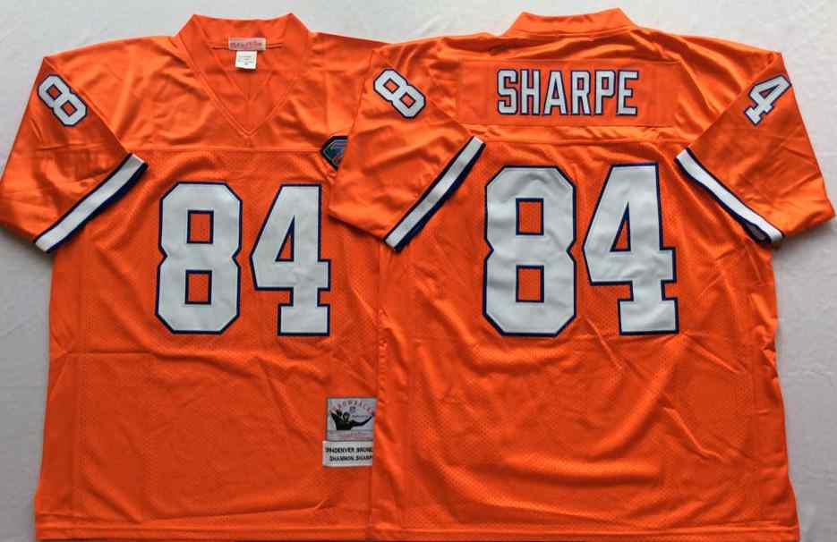 Denver Broncos 84 Shannon Sharpe 1997 Throwback Orange Jersey