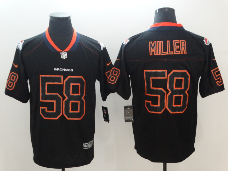 Men's Denver Broncos 58 Von Miller Black 2018 Lights Out Color Rush NFL Limited Jersey