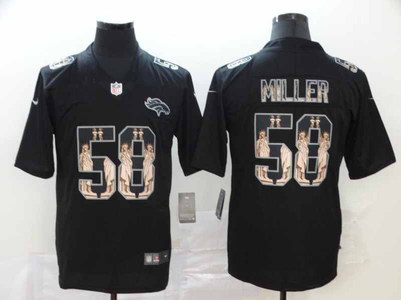 Nike Broncos 58 Von Miller Black Statue of Liberty Limited Jerseys