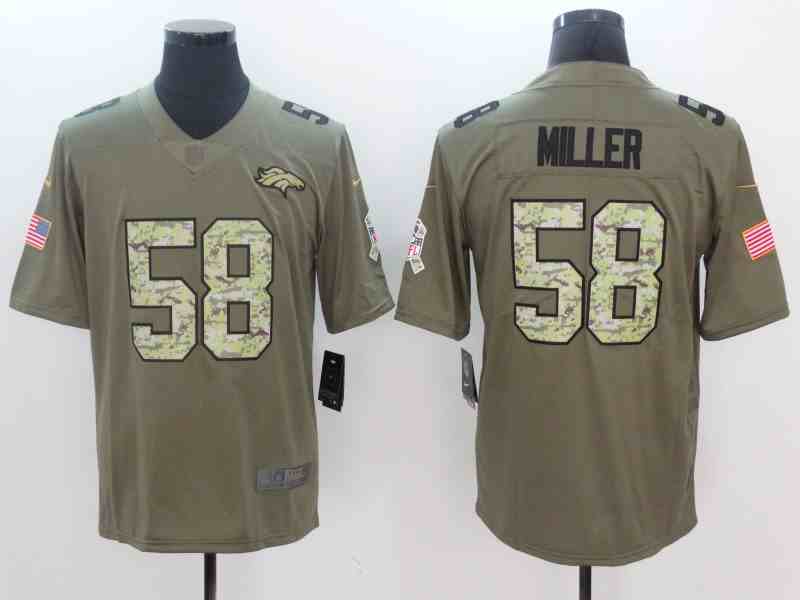Nike Broncos 58 Von Miller Olive Camo Salute To Service Limited Jersey