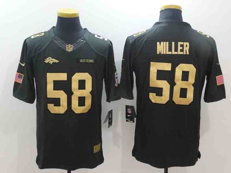 Nike Broncos 58 Von Miller Anthracite Gold Salute To Service Limited Jersey