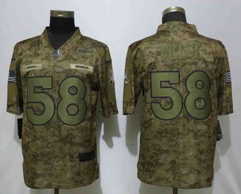 NEW  Denver Broncos 58 Miller Camo Salute to Service Limited Jersey