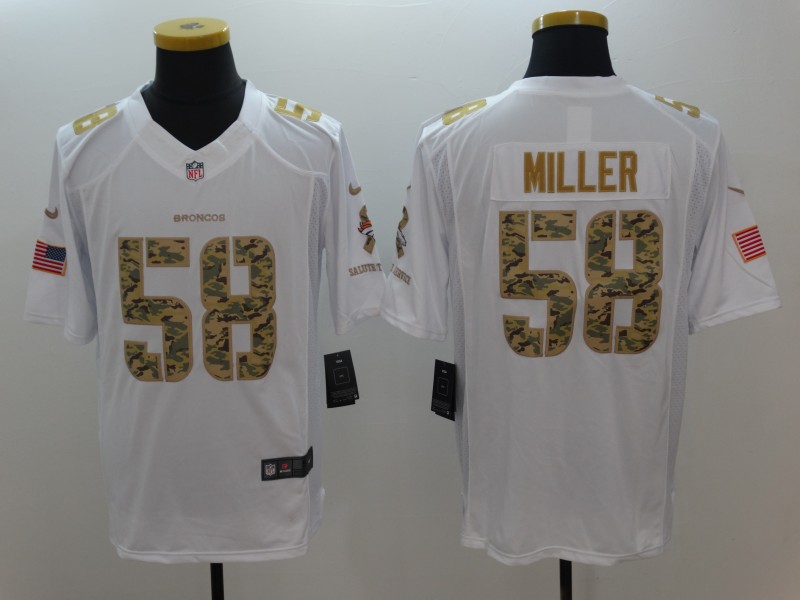 Nike Broncos 58 Von Miller White Men's Stitched NFL Limited Salute To Service Jersey