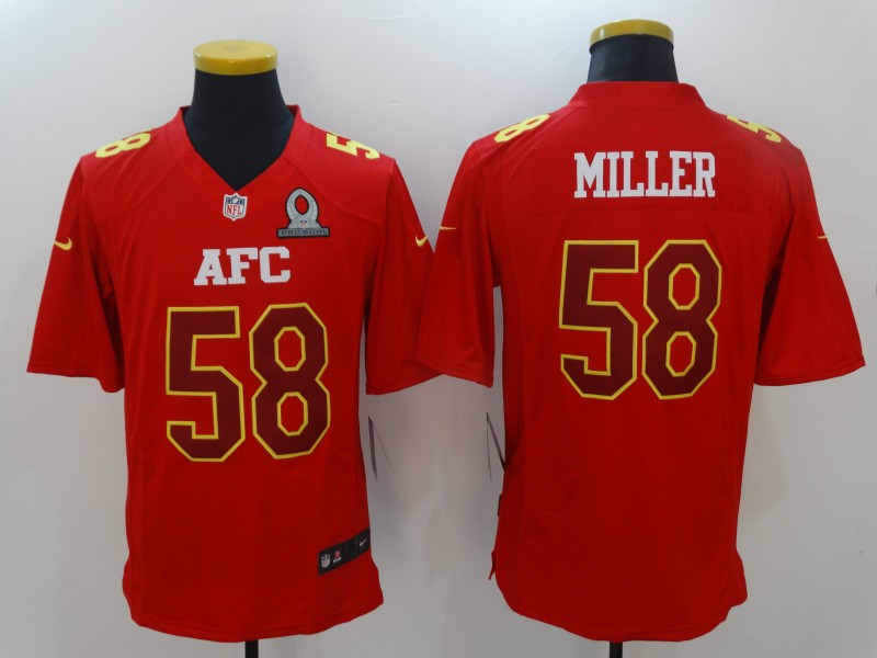 Mens Nfl Denver Broncos 58 Von Miller Red (2017 Pro Bowl) Limited Jersey