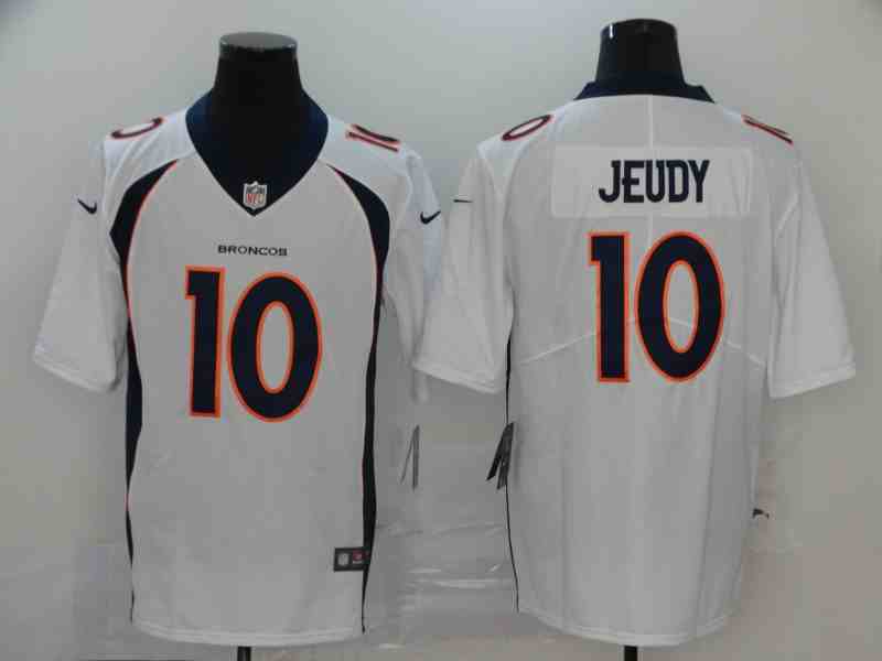 Nike Broncos 10 Jerry Jeudy White Vapor Untouchable Limited Jersey