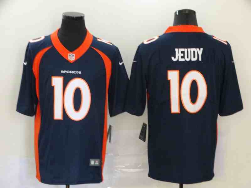 Nike Broncos 10 Jerry Jeudy Navy Vapor Untouchable Limited Jersey
