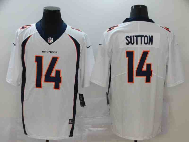 Nike Broncos 14 Courtland Sutton White Vapor Untouchable Limited Jersey