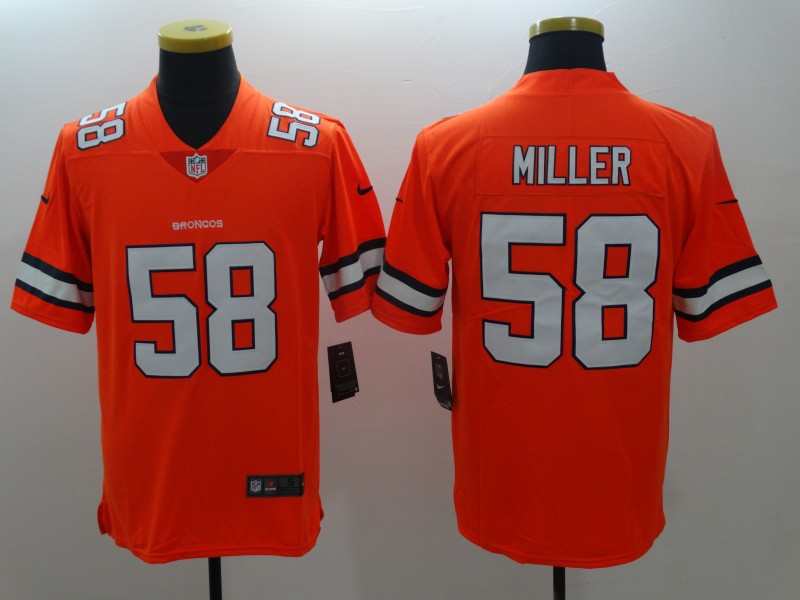 Men's Nike Broncos 58 Von Miller Orange Limited Rush Stitched NFL Jersey