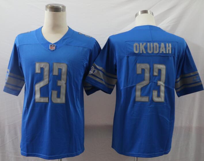 MEN’S Nike Lions 23 Jeff Okudah Blue  Color  Rush Limited Jersey