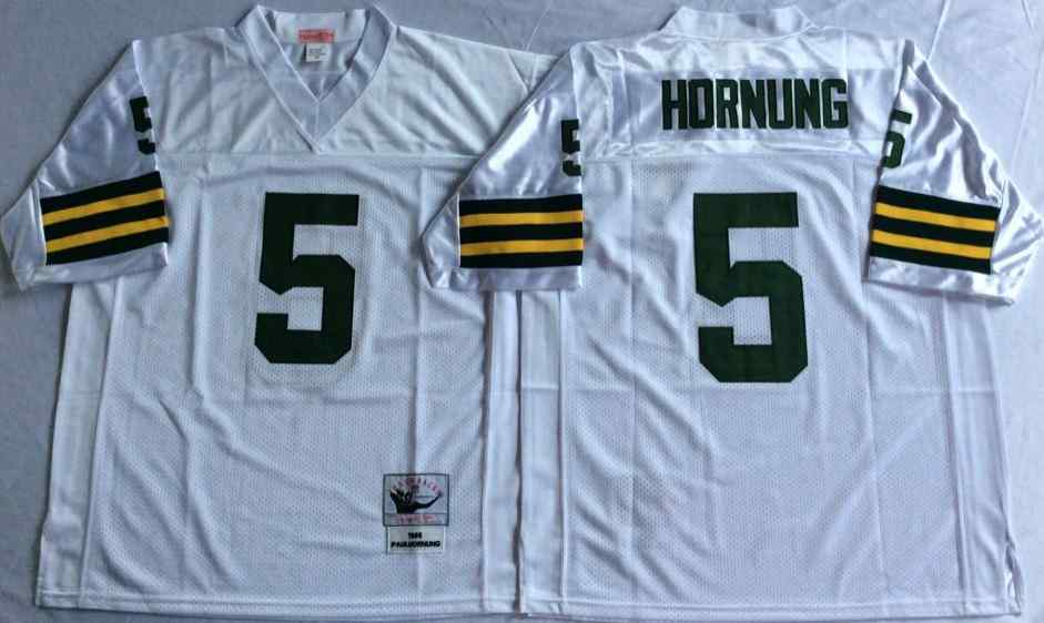Green Bay Packers 5 Paul Hornung 1966 Throwback White Jersey