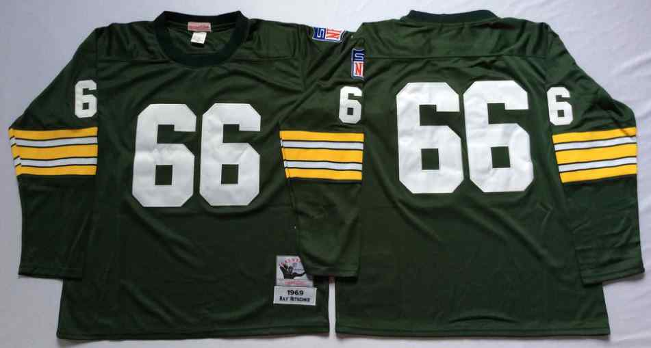 Green Bay Packers 66 Ray Nitschke 1969 Throwback Green Jersey