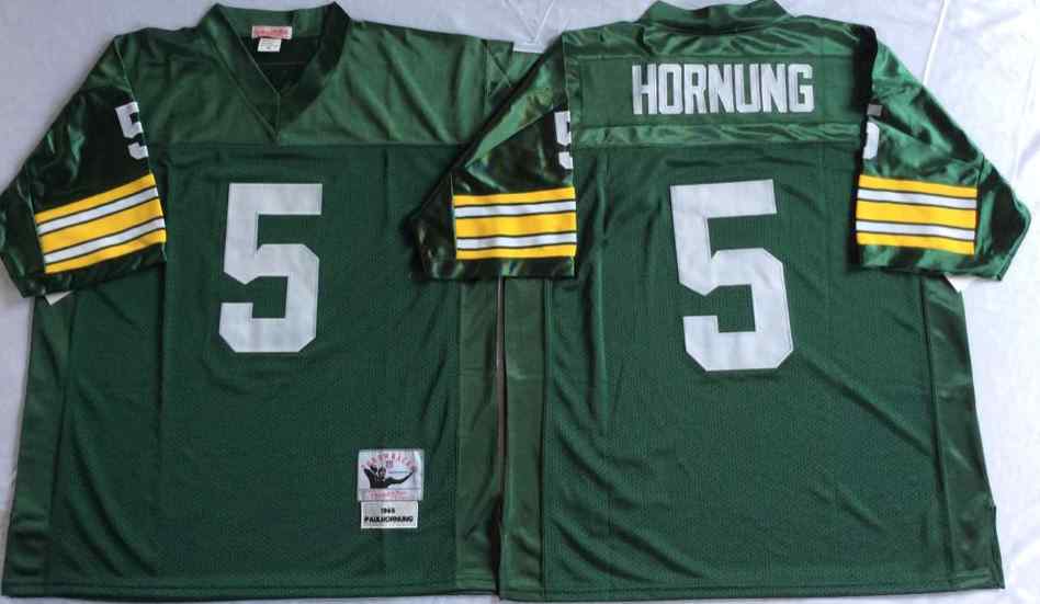 Green Bay Packers 5 Paul Hornung 1966 Throwback Green Jersey