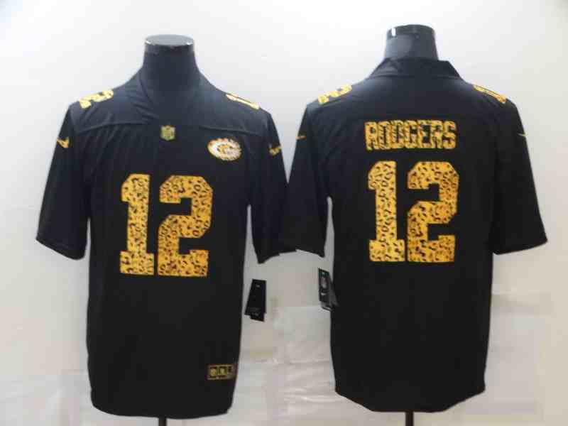 Nike Packers 12 Aaron Rodgers Black Leopard Vapor Untouchable Limited Jersey