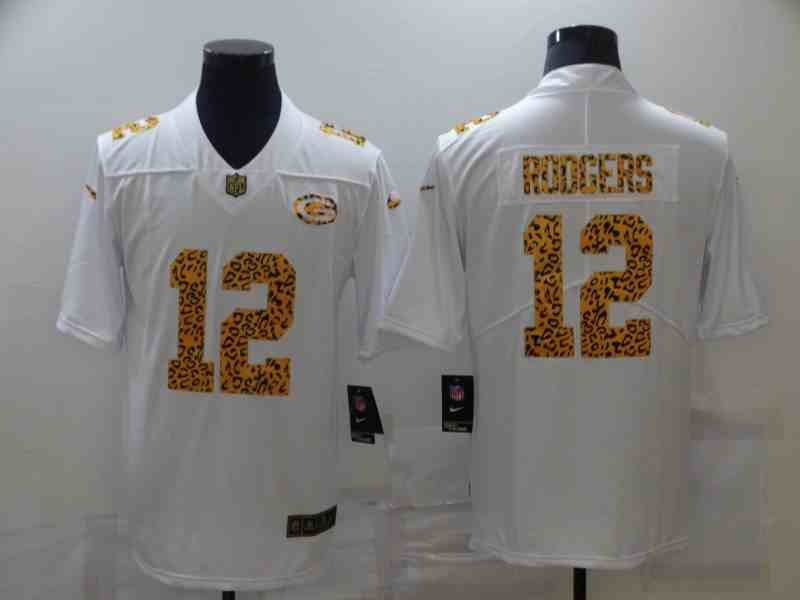 Nike Packers 12 Aaron Rodgers white Leopard Vapor Untouchable Limited Jersey