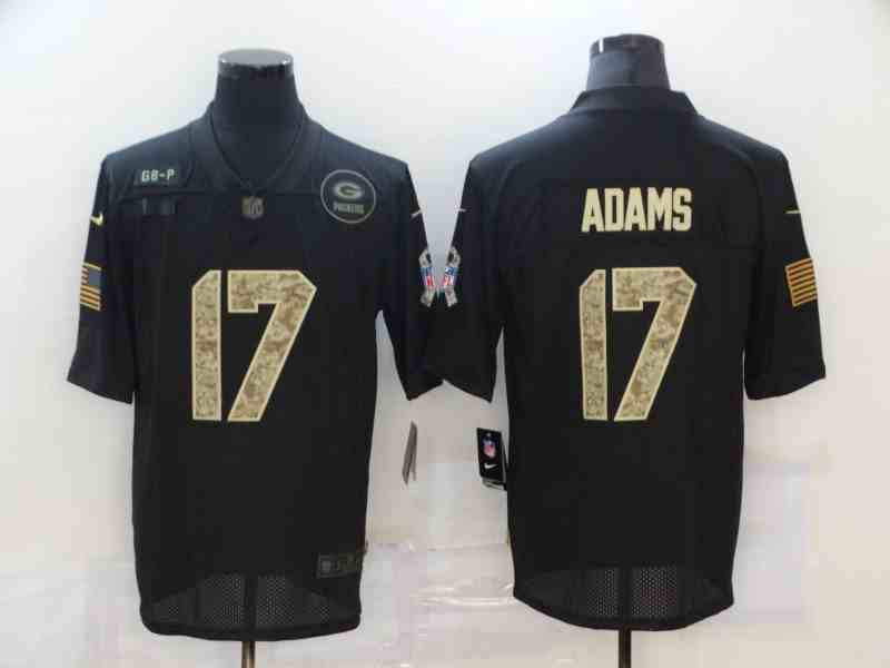 Nike Packers 17 Davante Adams Black Camo 2020 Salute To Service Limited Jersey