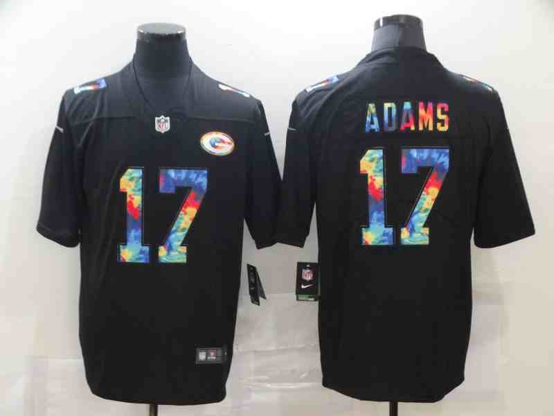 Nike Packers 17 Davante Adams Black Vapor Untouchable Rainbow Limited Jersey