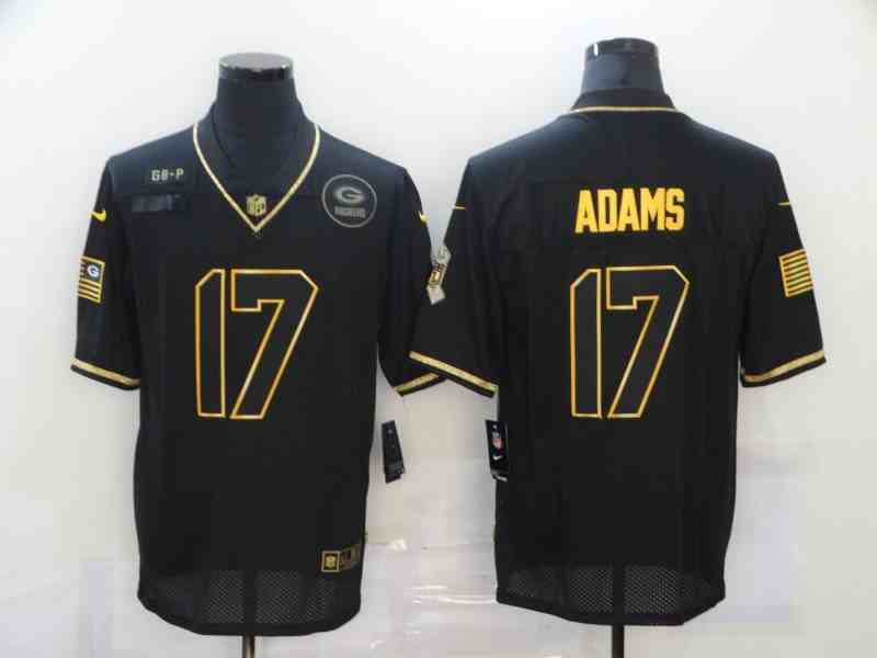 Nike Packers 17 Davante Adams Black Gold 2020 Salute To Service Limited Jerseys
