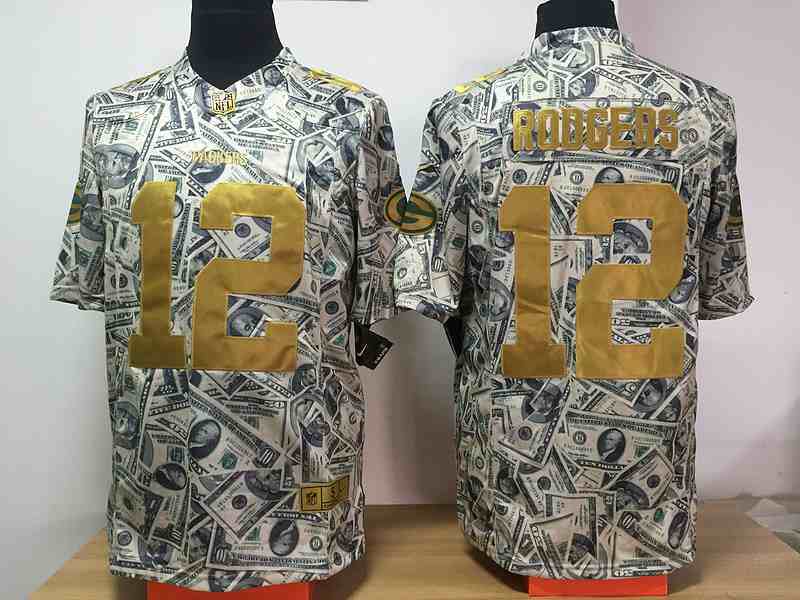 Nike Packers 12 Aaron Rodgers Grey US Dollar Fashion Limited Jersey