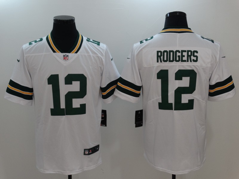 Nike Green Bay Packers  12 Aaron Rodgers White Limited Jersey
