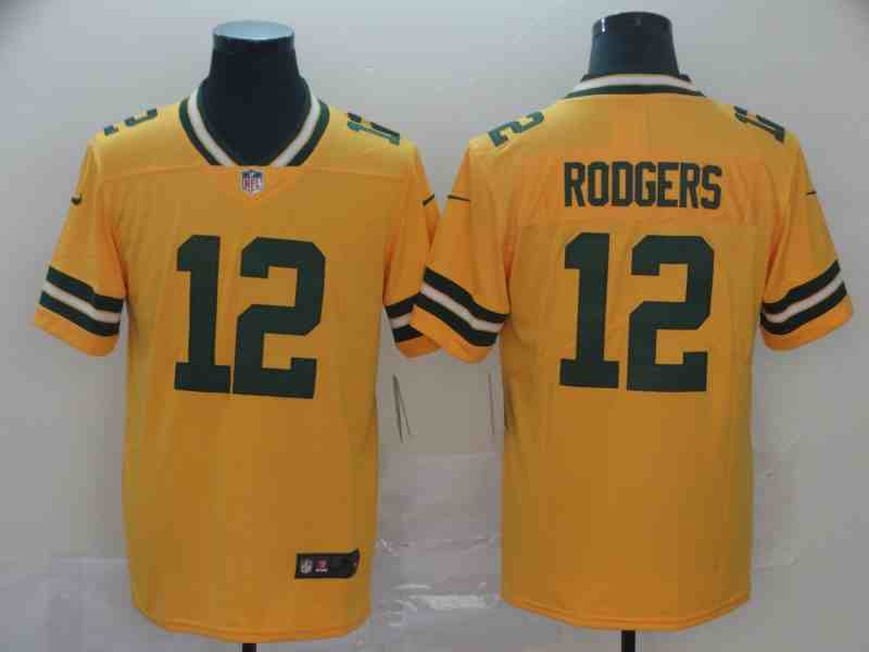 Nike Packers 12 Aaron Rodgers Gold Inverted Legend Limited Jersey